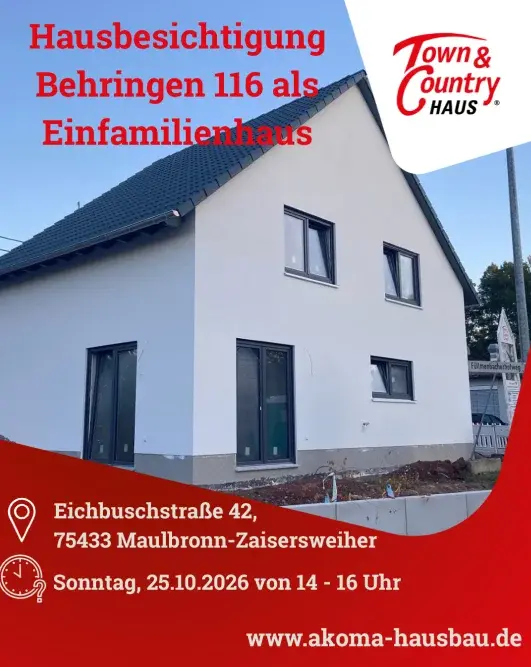 Anzeige Hausbesichtigung Behringen116 Maulbronn-Zaiserweiher