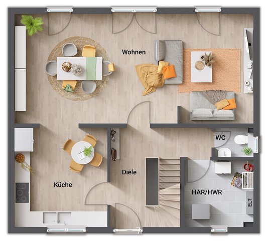 Grundriss-Einfamilienhaus-Flair-125-Erdgeschoss-mit-Keller